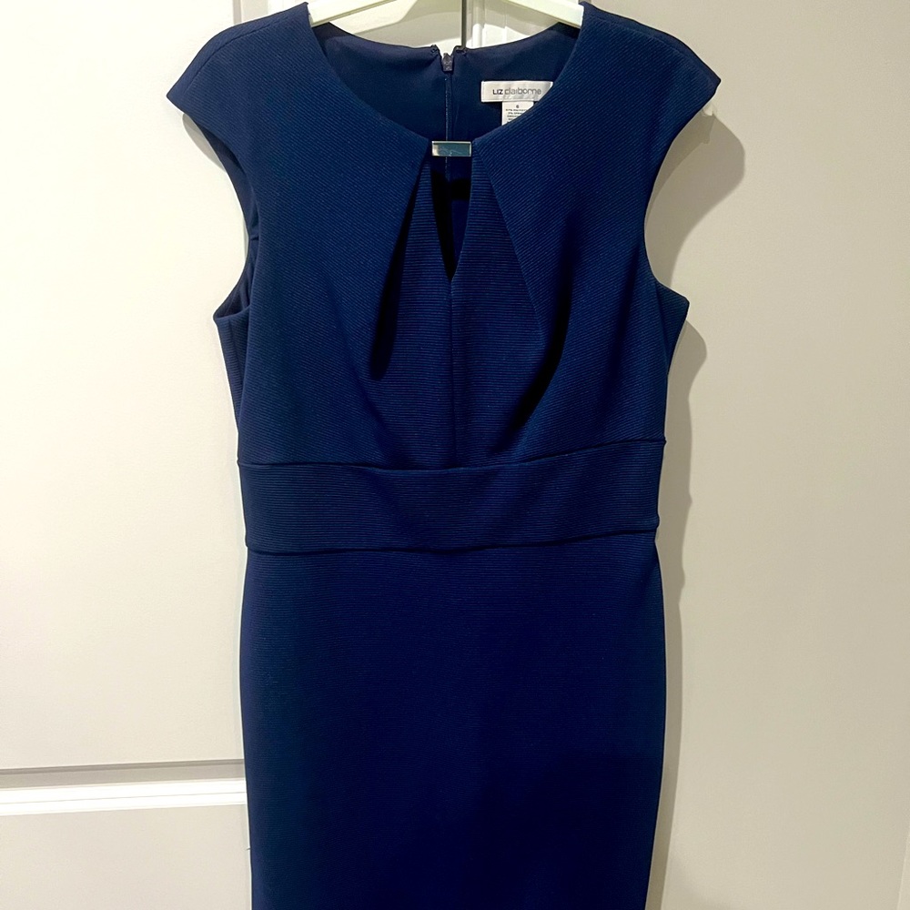Liz Claiborne Navy Cocktail Dress. Size 6.